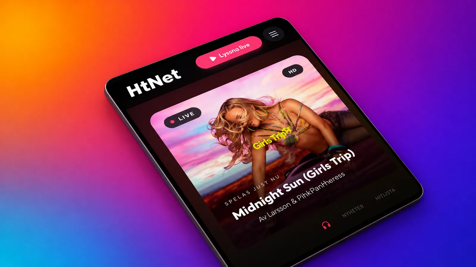HitNet Radio på surfplatta